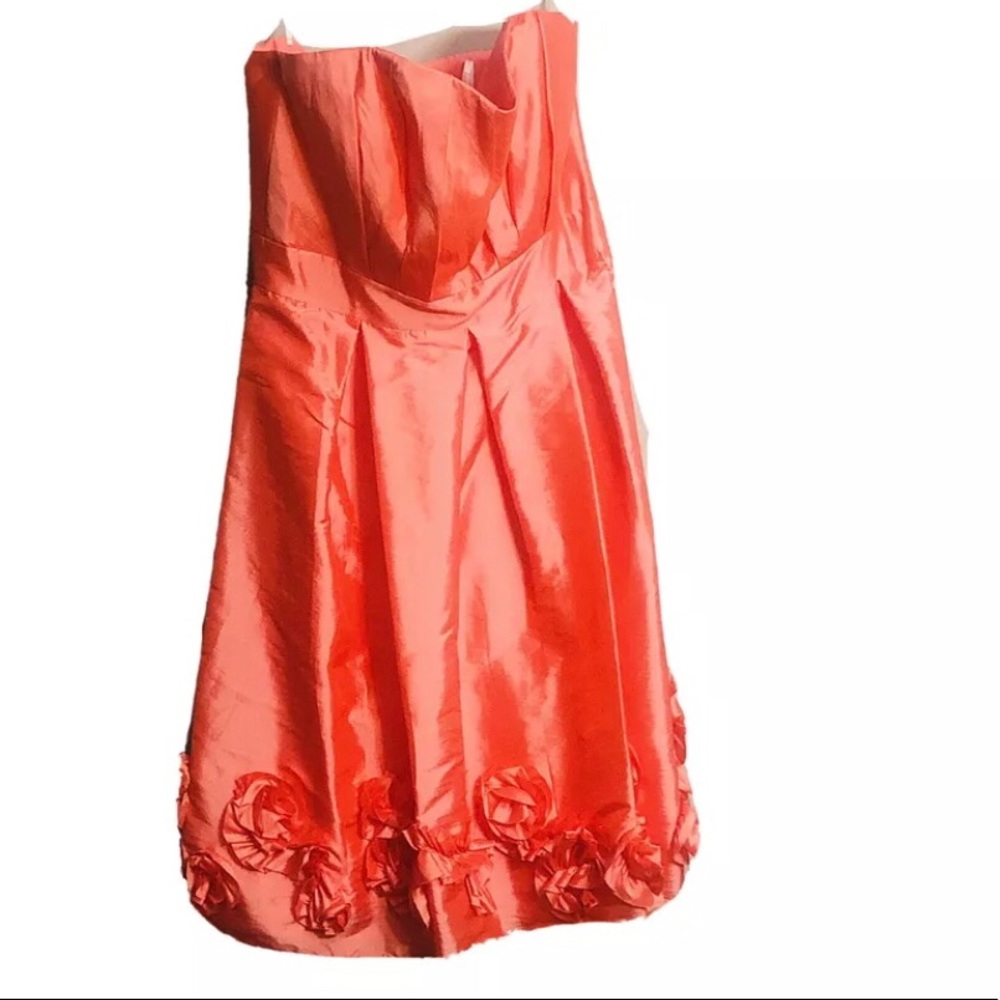 Jasmine Bridal Peach Chiffon Strapless Dress